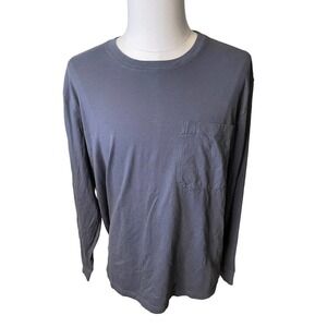 Duluth Trading Shirt Mens 2XL 40 Grit Crewneck Long Sleeve Gray Pocket Standard
